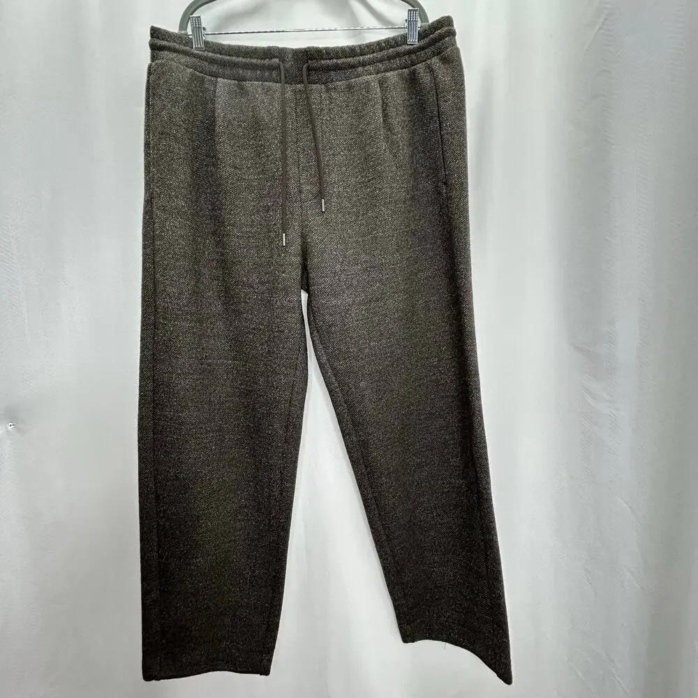 Banana Republic brown herringbone pants XL pull on Fall ‘25 comfort